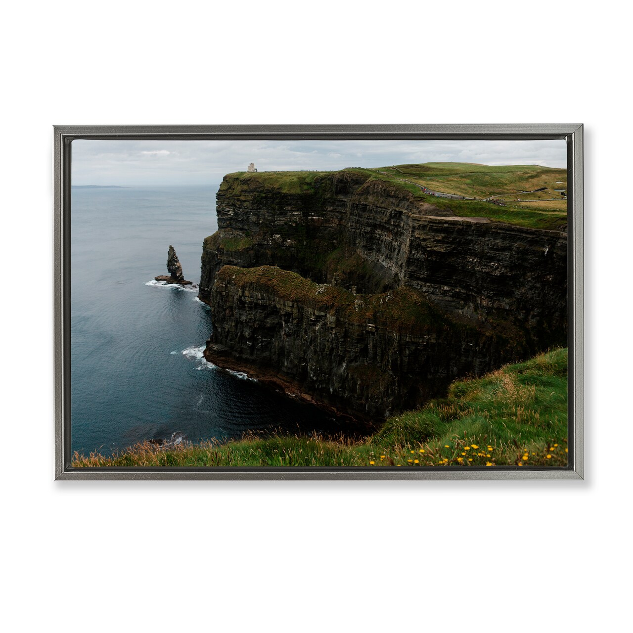 Stupell Industries Scenic Ireland Cliffs Black Framed Floater Canvas Wall Art, design by Jade Sharp Photo
